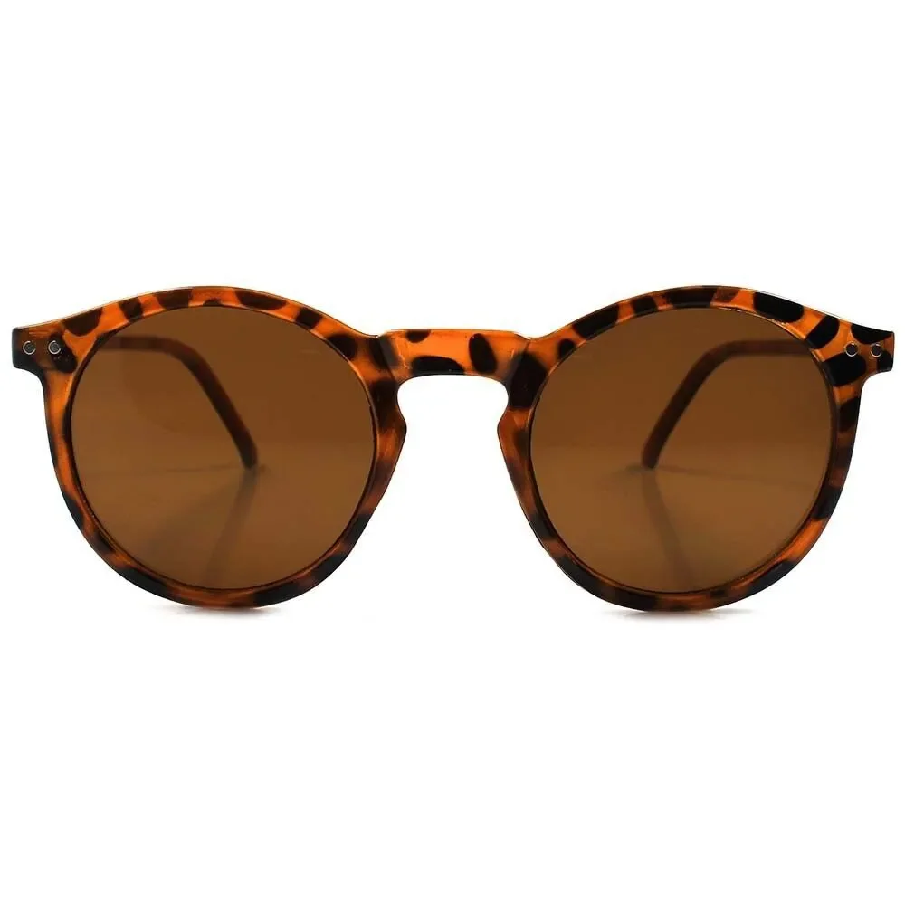 Classic 90s Fashion Mens Womens Round Sunglasses Brown Lens Tortoise Frame